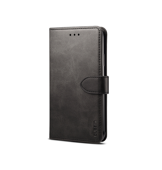 iPhone 12 Mini | iPhone 12 Mini - GUSSIM™ Læder Cover / Etui M. Kortholder - Sort - DELUXECOVERS.DK