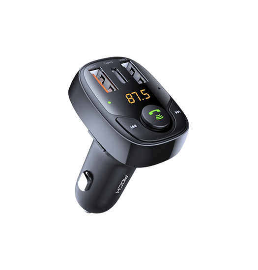 Bluetooth-mottagare | ROCK™ | Bluetooth FM-sändare / Transmitter till Bil - QC3.0 - Svart - DELUXECOVERS.SE