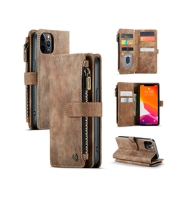 iPhone 11 Pro Max | iPhone 11 Pro Max - CaseMe™ Multifunktionel Læder Etui / Pung - Brun - DELUXECOVERS.DK