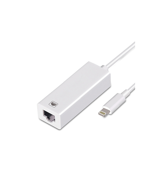 Adapter | Lightning til Ethernet Adapter til iPhone / iPad - 100MBS - Hvid - DELUXECOVERS.DK
