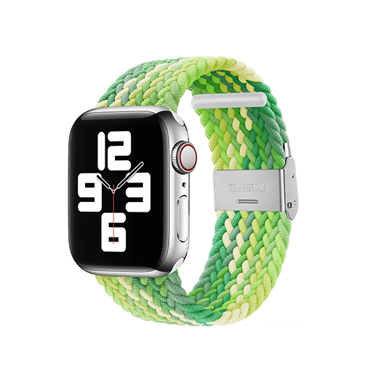 Apple Watch 38-42mm | Apple Watch (38/40/SE/41/42mm) - Deluxe™ Woven Flettet Loop Rem - Grøn - DELUXECOVERS.DK