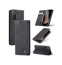 Samsung Galaxy S21+ | Samsung S21+ - CaseMe™ Noble Læder Etui / Pung - Sort - DELUXECOVERS.DK