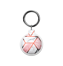 Airtag | Apple AirTag 1/2 UNIQ™ Marble Silikone Keychain / Nøglering - Rose Pearl - DELUXECOVERS.DK