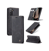 Samsung Galaxy S21 Ultra | Samsung S21 Ultra - CaseMe™ Noble plånboksfodral i läder - Svart - DELUXECOVERS.SE