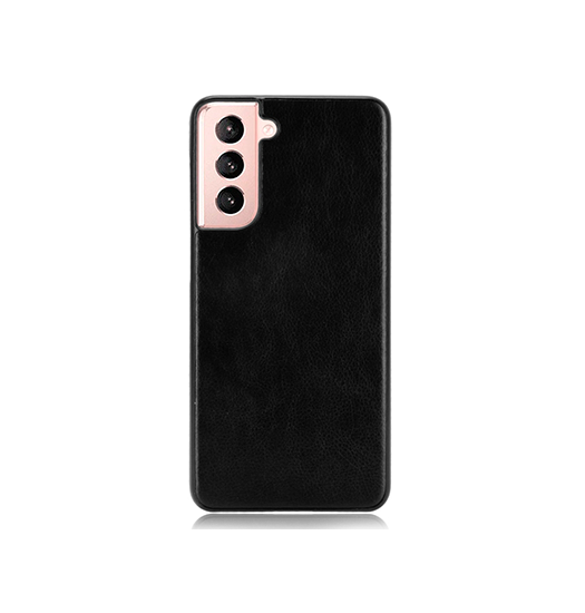Samsung Galaxy S21+ | Samsung Galaxy S21+(Plus) - Grain Læder Bag Cover - Sort - DELUXECOVERS.DK