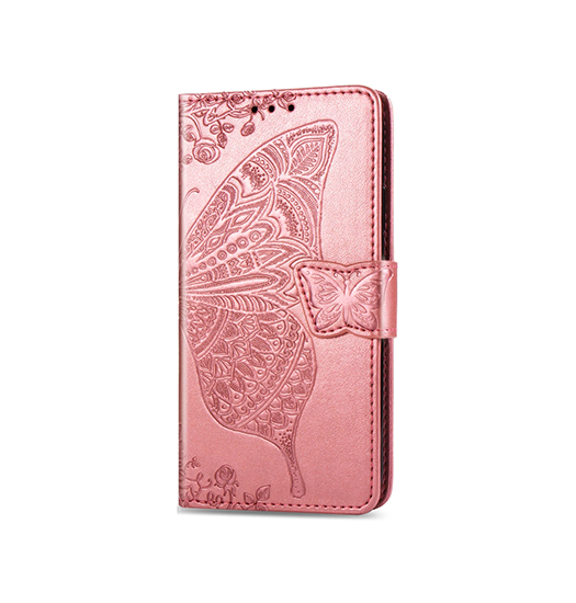 iPhone 7 / 8 / SE (2020/2022) | iPhone 7/8/SE(2020/2022) - BUTTERFLY™ Læder Etui / Taske M. Pung - Rose - DELUXECOVERS.DK