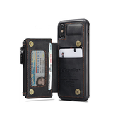 iPhone XS Max | iPhone XS Max - CaseMe™ Æra Læder Etui M. Bag Pung - DELUXECOVERS.DK
