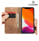 iPhone 11 | iPhone 11 - CaseMe™ Noble Læder Etui / Pung - Brun - DELUXECOVERS.DK