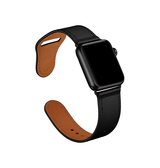 Apple Watch 42-49mm | Apple Watch (42/44/SE/45/46/49mm) - FINESSE Ægte Læder Rem - Sort - DELUXECOVERS.DK