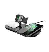 3-i-1 & Multi-Ladestationer | QISmart™ | 3-i-1 Quick Charge 3.0 Trådløs Ladestation 22,5W - Sort - DELUXECOVERS.DK