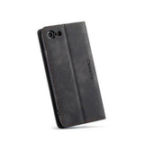 iPhone 7 / 8 / SE (2020/2022) | iPhone 7/8/SE(2020/2022) - CaseMe™ Noble plånboksfodral i läder - Svart - DELUXECOVERS.SE