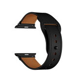 Apple Watch 38-42mm | Apple Watch (38/40/SE/41/42mm) - FINESSE Ægte Læder Rem - Sort - DELUXECOVERS.DK