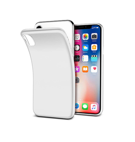 iPhone XR | iPhone XR - PRO+ Design Mat Slim Silikone Cover - Hvid/Gennemsigtig - DELUXECOVERS.DK