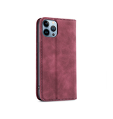 iPhone 13 Pro Max | iPhone 13 Pro Max - CaseMe™ Vintage Læder Etui / Pung - Bordeaux Rød - DELUXECOVERS.DK