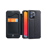 iPhone 13 Pro | iPhone 13 Pro - DUX DUCIS™ Superior Læder Cover Etui M. Kortholder - Sort - DELUXECOVERS.DK