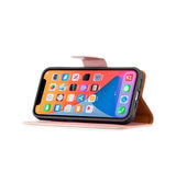 iPhone 13 Pro | iPhone 13 Pro - Aphrodite Læder Etui M. Kickstand - Rosegold/Lyserød - DELUXECOVERS.DK