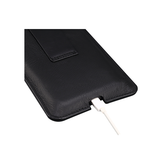 Huawei Galaxy | Huawei Galaxy Z Flip2 - Mont Blanc Ægte Læder Bælte Sleeve - Sort - DELUXECOVERS.DK