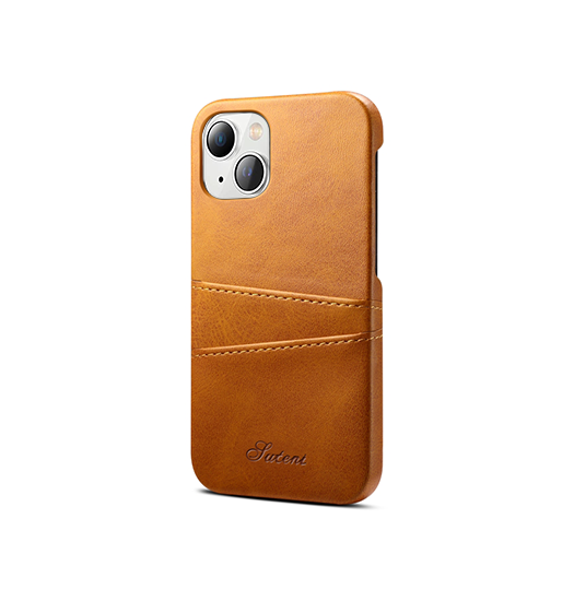 iPhone 14 Max | iPhone 14 Plus- NX Design™ Læder Cover M. Kortholder - Lysebrun - DELUXECOVERS.DK