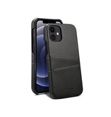 iPhone 12 Mini | iPhone 12 Mini - NX Design™ Læder Cover M. Kortholder - Sort - DELUXECOVERS.DK
