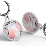 Airtag | Apple AirTag 1/2 UNIQ™ Marble Silikone Keychain / Nøglering - Rose Pearl - DELUXECOVERS.DK