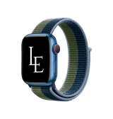 Apple Watch 42-49mm | Apple Watch (42/44/SE/45/46/49mm) - L'Empiri™ Sport+ Nylon Velcro Rem - Navy/Grøn - DELUXECOVERS.DK