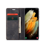 Samsung Galaxy S21+ | Samsung S21+ - CaseMe™ Noble plånboksfodral i läder - Svart - DELUXECOVERS.SE