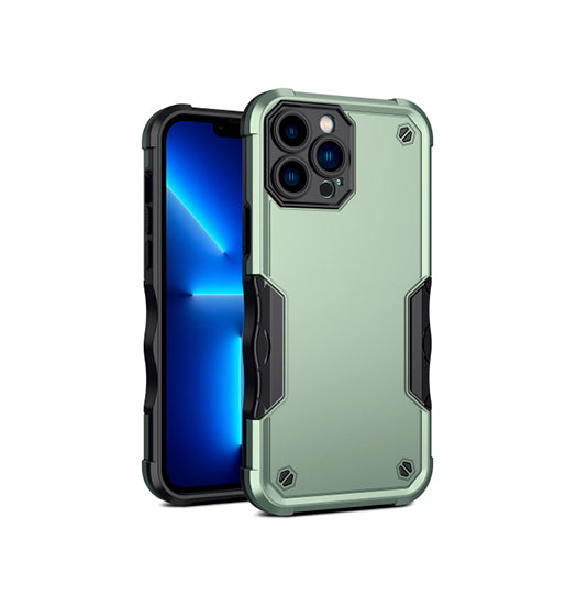 iPhone 13 Pro | iPhone 13 Pro - REALIKE™ Pro Stødsikkert Håndværker Cover - Army/Grøn - DELUXECOVERS.DK