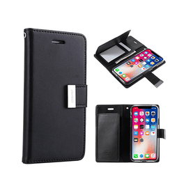 iPhone XS Max | iPhone XS Max - MERCURY™ Fold Læder Etui M. Kortholder - Sort - DELUXECOVERS.DK