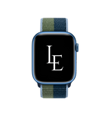 Apple Watch 42-49mm | Apple Watch (42/44/SE/45/46/49mm) - L'Empiri™ Sport+ Nylon Velcro Rem - Navy/Grøn - DELUXECOVERS.DK