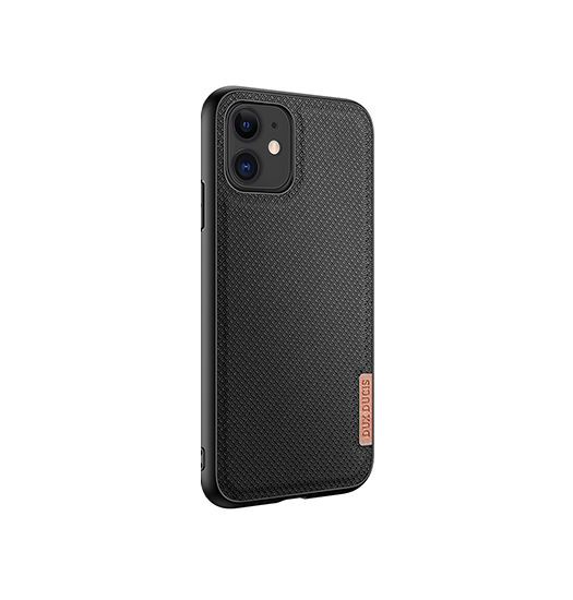 iPhone 12 | iPhone 12 - DUX DUCIS® Luxe Cover - Tekstil Design - Sort - DELUXECOVERS.DK