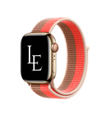 Apple Watch 38-42mm | Apple Watch (38/40/SE/41/42mm) - L'Empiri™ Sport+ Nylon Velcro Rem - Brun/Rød - DELUXECOVERS.DK