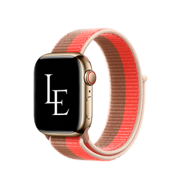 Apple Watch 38-42mm | Apple Watch (38/40/SE/41/42mm) - L'Empiri™ Sport+ Nylon Velcro Rem - Brun/Rød - DELUXECOVERS.DK