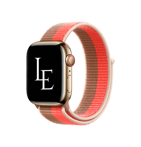 Apple Watch 38-42mm | Apple Watch (38/40/SE/41/42mm) - L'Empiri™ Sport+ Nylon Velcro Rem - Brun/Rød - DELUXECOVERS.DK