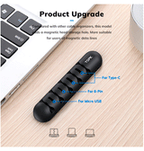 Kabelorganisering | TOPK™ | Skrivebord Silikone Kabel holder til 5 stk - Sort - DELUXECOVERS.DK