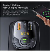 Bluetooth-mottagare | ROCK™ | Bluetooth FM-sändare / Transmitter till Bil - QC3.0 - Svart - DELUXECOVERS.SE