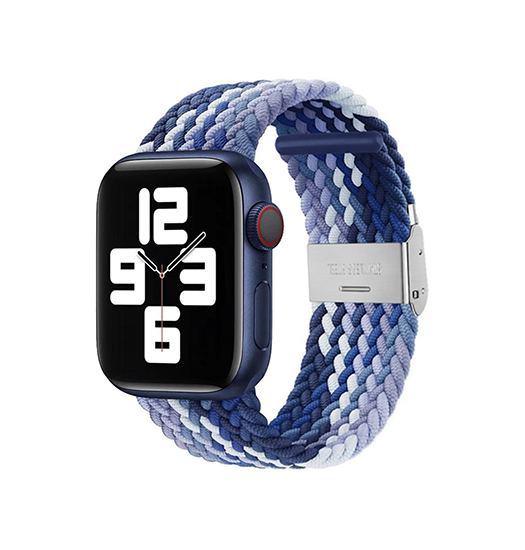 Apple Watch 38-42mm | Apple Watch (38/40/SE/41/42mm) - Deluxe™ Woven Flettet Loop Rem - Blå - DELUXECOVERS.DK