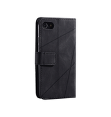 iPhone 7 / 8 / SE (2020/2022) | iPhone 7/8/SE(2020/2022) - Abstract Læder Cover Etui M. Pung - Sort - DELUXECOVERS.DK