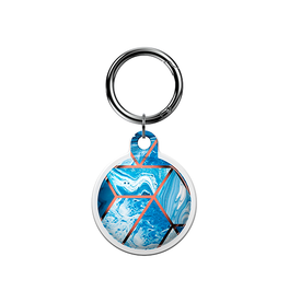 Airtag | Apple AirTag 1/2 UNIQ™ Marble Silikone Keychain / Nøglering - Koboltblå - DELUXECOVERS.DK