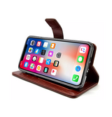 iPhone XS Max | iPhone XS Max - IDEWEI™ Deluxe Læder Etui Med Pung - Brun - DELUXECOVERS.DK