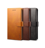 iPhone 12 | iPhone 12 - GUSSIM™ Læder Cover / Etui M. Kortholder - Sort - DELUXECOVERS.DK