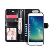 iPhone 6 / 6s | iPhone 6/6s - Vintage 2-i-1 plånboksfodral i läder med avtagbart skal - Svart/Grå - DELUXECOVERS.SE