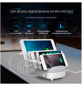 USB Ladestation | ORICO™ | Ladestation til 5 Enheder - USB-A - 40W - Hvid - DELUXECOVERS.DK