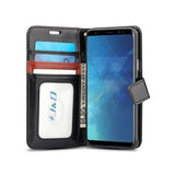 Samsung Galaxy S8 | Samsung Galaxy S8 - Vintage 2-i-1 läderfodral med avtagbart skal - Svart/Grå - DELUXECOVERS.SE