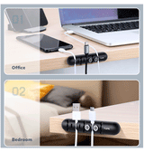 Kabelorganisering | TOPK™ | Skrivebord Silikone Kabel holder til 5 stk - Sort - DELUXECOVERS.DK