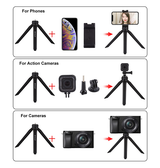 Mobil Tripod | Tripod Mobilstativ m. Mikrofonholder – Sort – PULUZ™ - DELUXECOVERS.DK