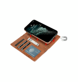 iPhone 12 Mini | iPhone 12 Mini - Vintage 2-i-1 Læder Etui M. Aftageligt Cover - Brun - DELUXECOVERS.DK