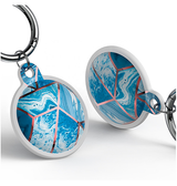 Airtag | Apple AirTag 1/2 UNIQ™ Marble Silikone Keychain / Nøglering - Koboltblå - DELUXECOVERS.DK