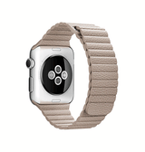 Apple Watch 38-42mm | Apple Watch (38/40/SE/41/42mm) - Valence™ Loop Læder Rem - Beige - DELUXECOVERS.DK