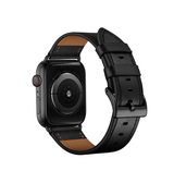 Apple Watch 42-49mm | Apple Watch (42/44/SE/45/46/49mm) - L'Empiri™ Verona Ægte Læder Rem - Mat Sort - DELUXECOVERS.DK