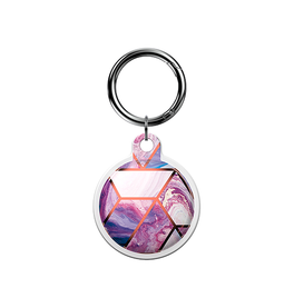 Airtag | Apple AirTag 1/2 UNIQ™ Marble Silikone Keychain / Nøglering - Lilla - DELUXECOVERS.DK
